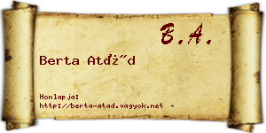 Berta Atád névjegykártya
